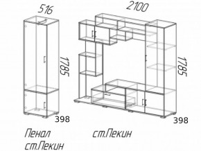 Гостиная Пекин с пеналом Венге-Лоредо в Карталах - kartaly.magazinmebel.ru | фото - изображение 3