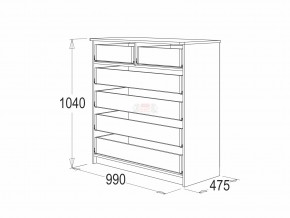 Комод 6 фант ясень анкор в Карталах - kartaly.magazinmebel.ru | фото - изображение 2