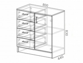 Комод К800-1Д ЛДСП белый в Карталах - kartaly.magazinmebel.ru | фото - изображение 2