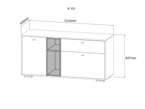 Комод Ланс К101 графит/дуб бунратти в Карталах - kartaly.magazinmebel.ru | фото - изображение 3