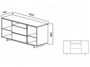 Комодино Moderno-1400 Ф6 в Карталах - kartaly.magazinmebel.ru | фото - изображение 4