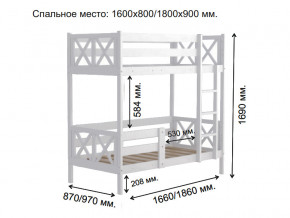 Кровать 2-х ярусная Аист-2 Классика белый 1600х800 мм в Карталах - kartaly.magazinmebel.ru | фото - изображение 2