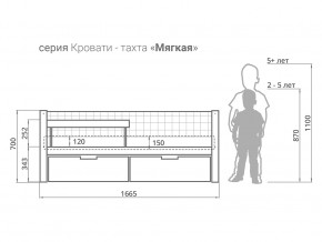 Кровать-тахта мягкая Svogen с ящиками и бортиком бежево-белый в Карталах - kartaly.magazinmebel.ru | фото - изображение 2