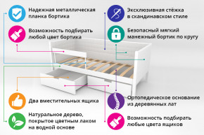 Кровать-тахта Svogen мягкая с ящиками и бортиком с фото белый/барашки в Карталах - kartaly.magazinmebel.ru | фото - изображение 2