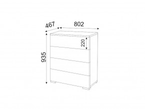 М05 (ручка брусок) Комод (4 ящика) в Карталах - kartaly.magazinmebel.ru | фото