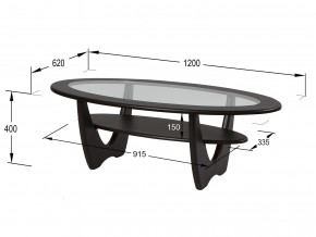 Стол журнальный Юпитер со стеклом СЖС-01 венге в Карталах - kartaly.magazinmebel.ru | фото - изображение 2