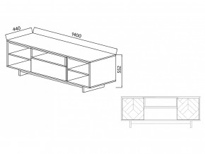 Тумба для ТВА Moderno-1400 Ф2 в Карталах - kartaly.magazinmebel.ru | фото - изображение 4