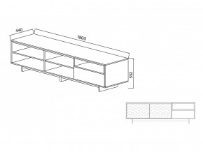 Тумба для ТВА Moderno-1800 В-1 Ф1 в Карталах - kartaly.magazinmebel.ru | фото - изображение 2